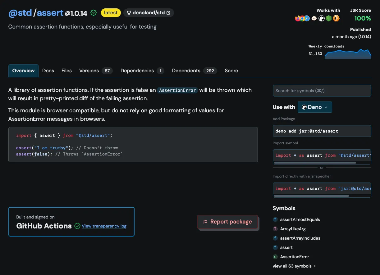 JSR automatic provenance statement